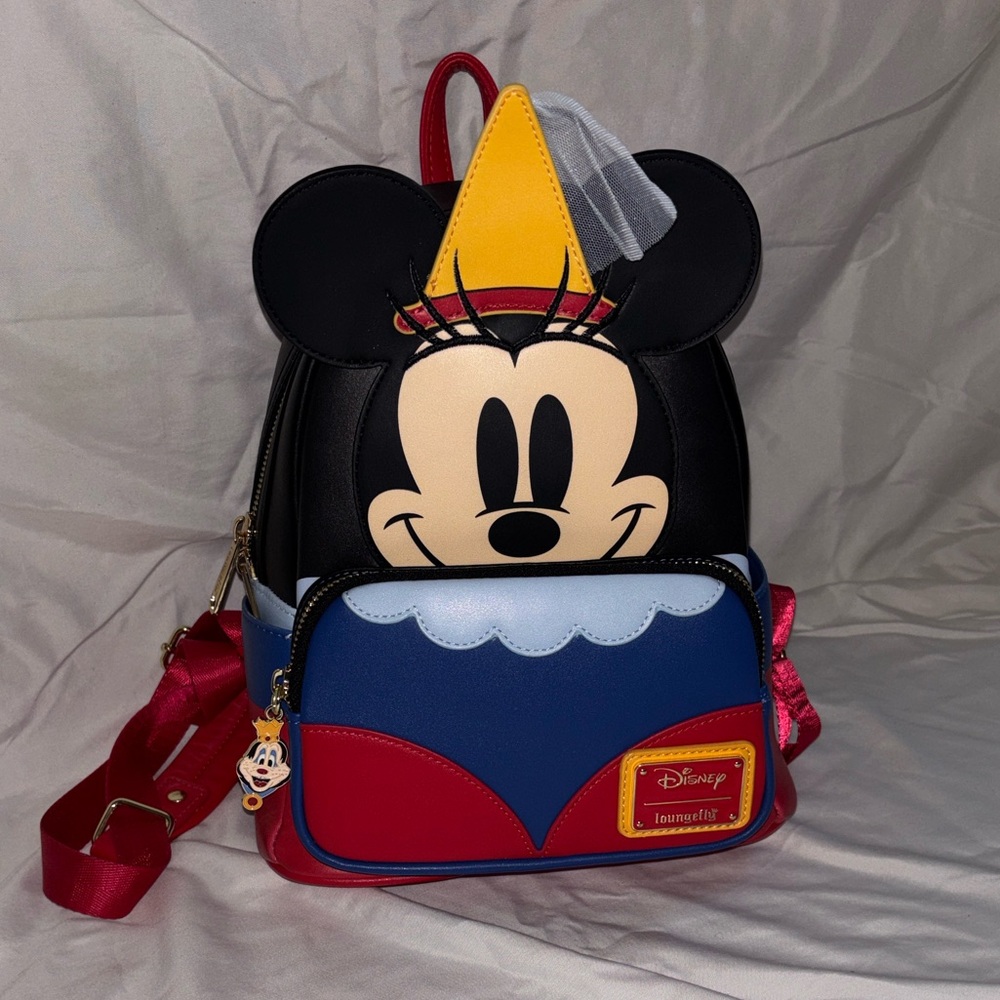 Minnie Mouse Brave Little Tailor Princess Loungefly Backpack - Red, Blue, Black - Picture 9 of 12